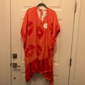 NWT UMGEE Red V-Neck Flutter Sleeve Kimono